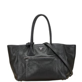 プラダ 三角ロゴプレート ハンドバッグ ショルダーバッグ 2WAY BN2795 ブラック レザー レディース PRADA 【中古】